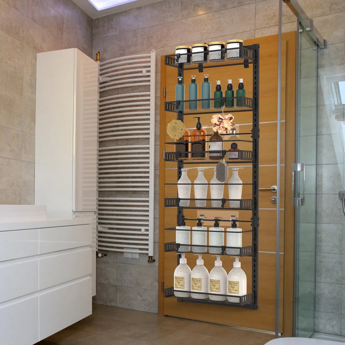 6-Tier Over-The-Door Kitchen/Bathroom Organizer (10lb Capacity)