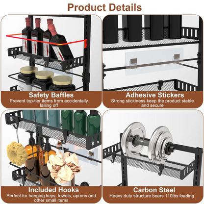 6-Tier Over-The-Door Kitchen/Bathroom Organizer (10lb Capacity)
