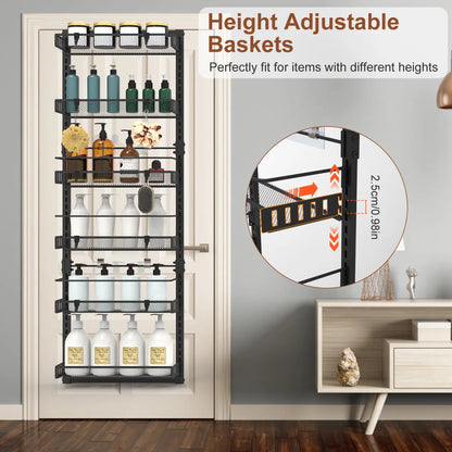 6-Tier Over-The-Door Kitchen/Bathroom Organizer (10lb Capacity)