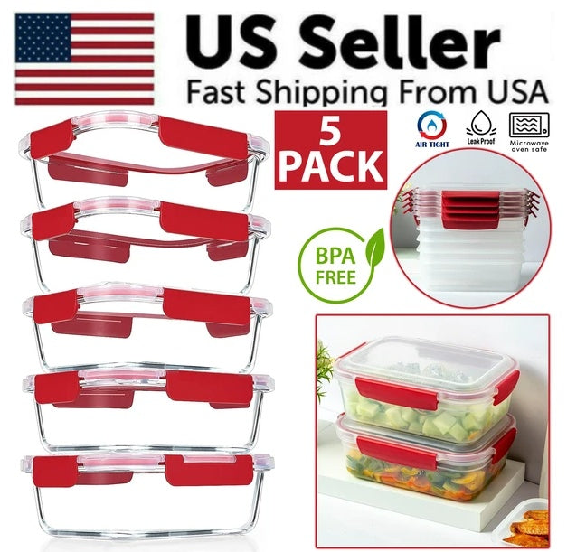 Stackable Airtight Food Storage Containers 5-Pack