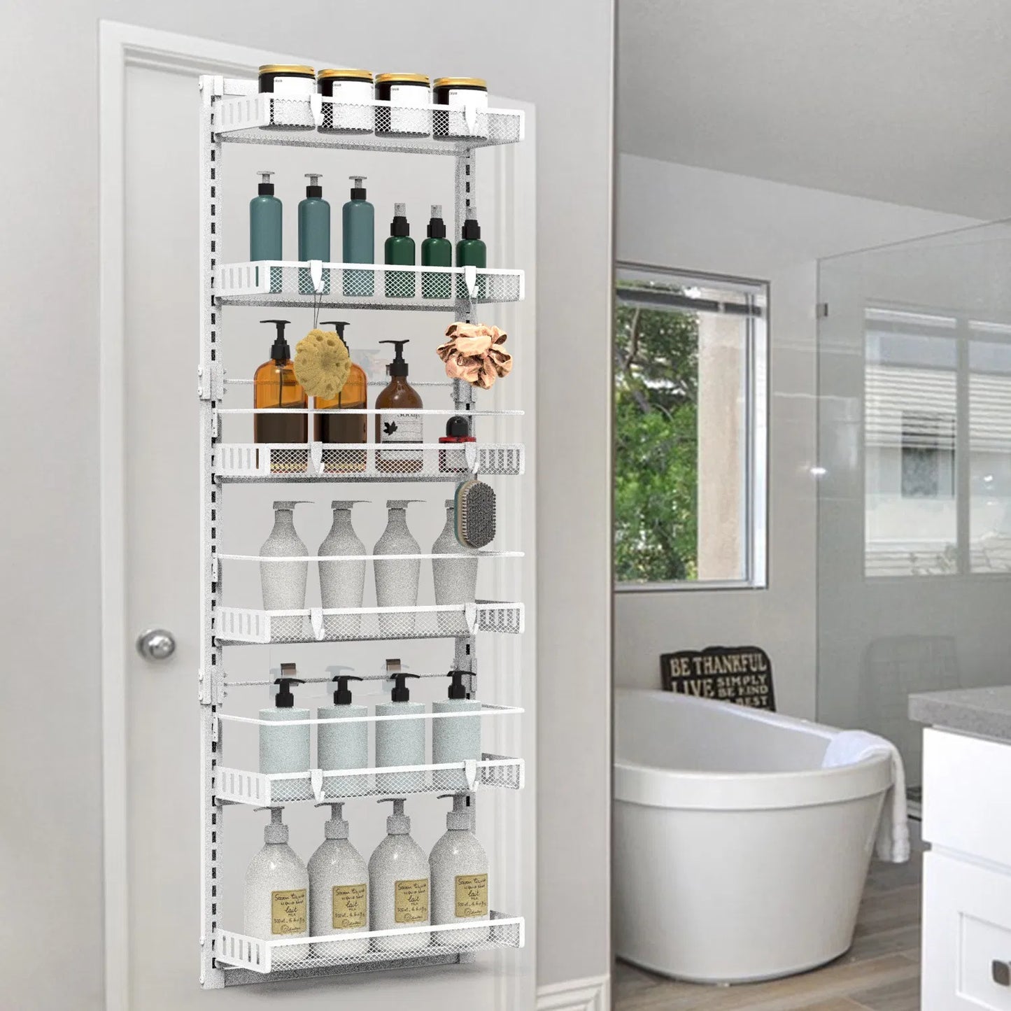6-Tier Over-The-Door Kitchen/Bathroom Organizer (10lb Capacity)